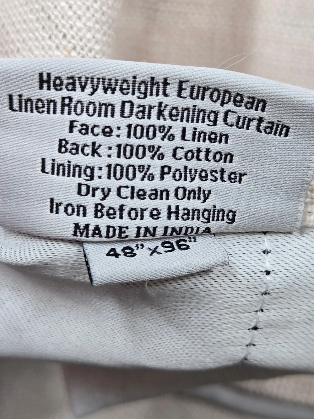 NWT QUINCE Set 2 48x96 Heavyweight European Linen Room Darkening Curtains 0130